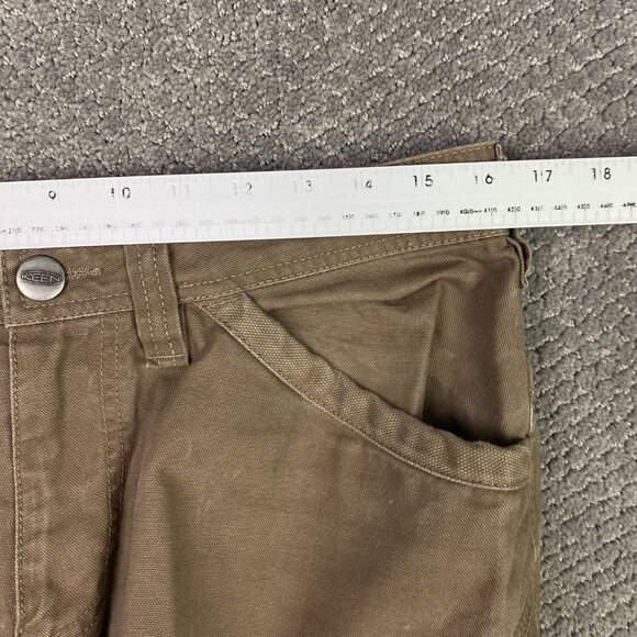 Keen Pants Men's 32 x 34 Brown Double Knee Cargo Work Hiking Canvas Duck Flint - Picture 11 of 15